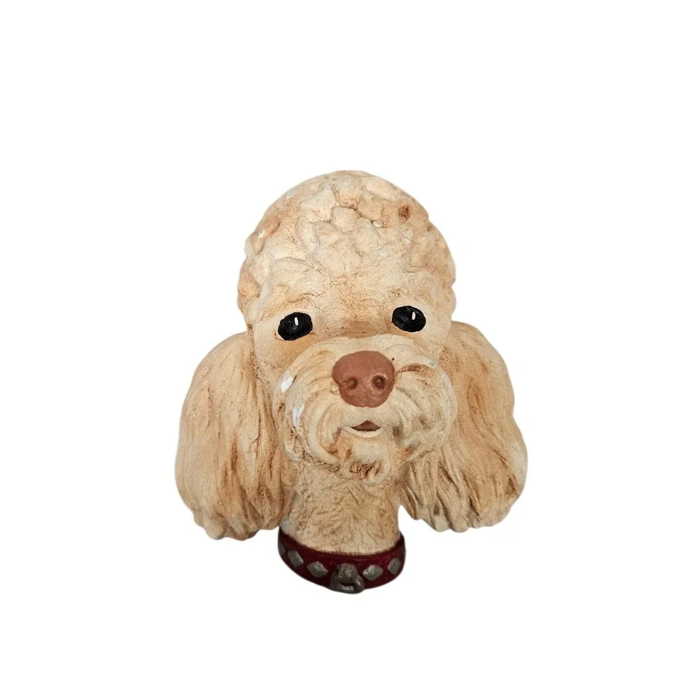 Vintage 1981 Ceramic Poodle Dog Wall Hanging Plaque 3D Art
